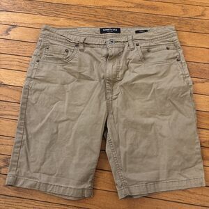Kenneth Cole‎ Shorts Mens 33x33 Slim Fit Casual Chino Walking Flat Front Khaki